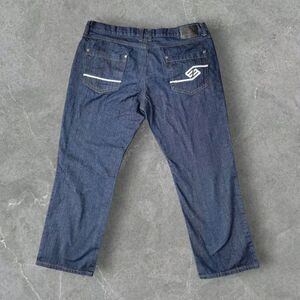 Vintage Y2K Enyce Jeans 44/32 Embroidered Baggy Wide Leg Skater‎ Hip Hop Style